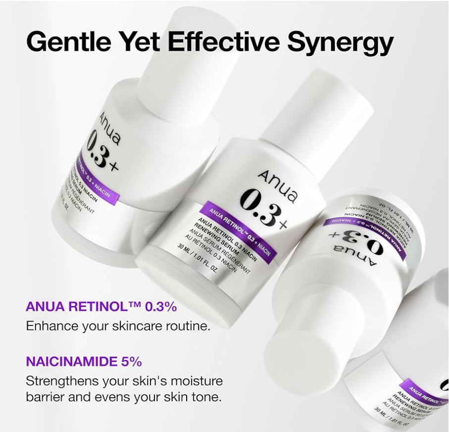 Anua Retinol Serum for Anti-Aging,0.11% Retinol, 5% Niacinamide, 20+Soothing Ingredients