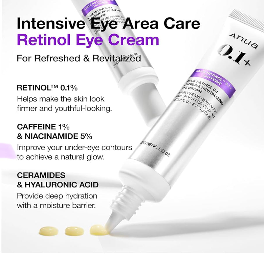 Anua Retinol 0.1 Caffeine Revitalizing Eye Cream